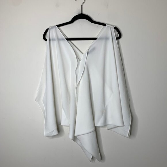 Sugarlips Blouse Top Tiered Flowy Top Off White Open Sleeve Y2k 2000s Size XS - Picture 8 of 16